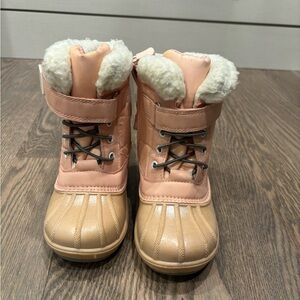 Cat & Jack Pink and Tan Winter Boots